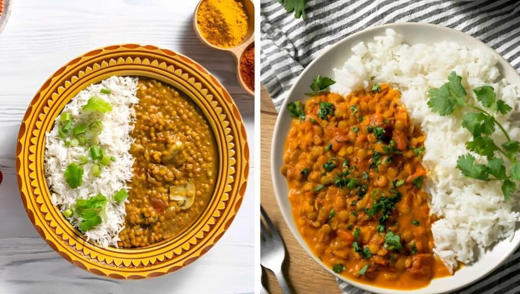 Vegetarian lentil curry high in protein