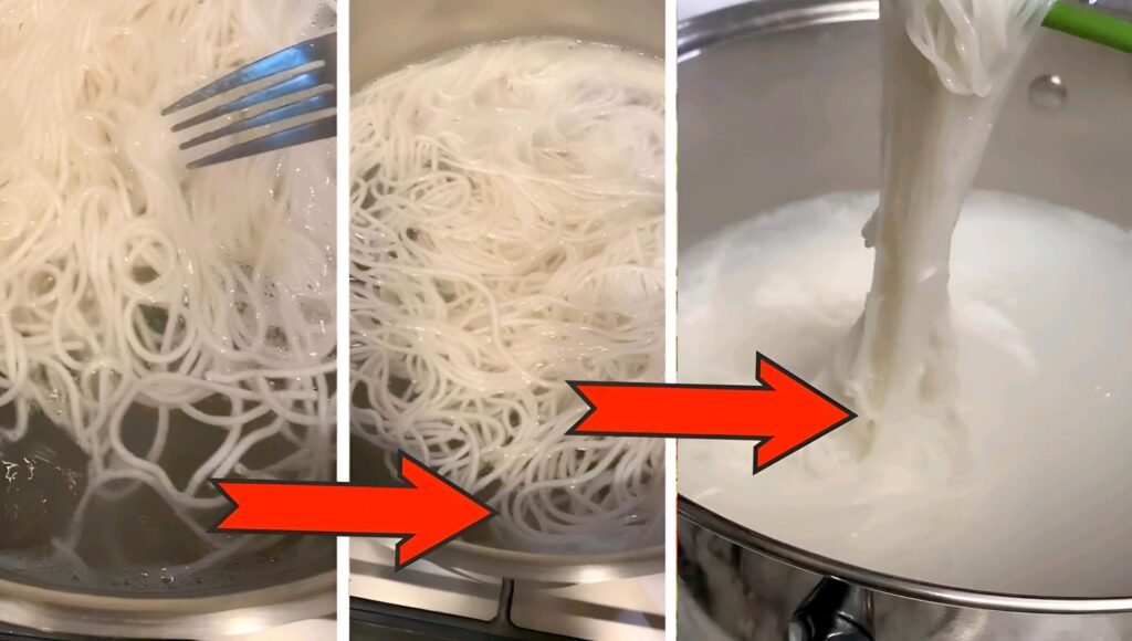 Vermicelli Noodles Recipe: A Complete Guide to Perfect Flavour, Texture & Nutrition 6 Cooking vermicelli noodles in a pan of boiling water.