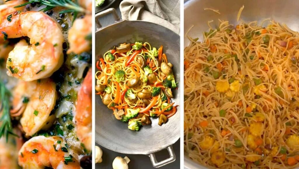 Vermicelli Noodles Recipe: A Complete Guide to Perfect Flavour, Texture & Nutrition 8 Different variations of vermicelli noodles, including shrimp, tofu, and Indian masala.