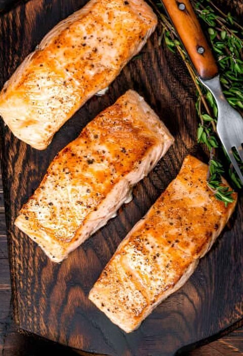 Indian style salmon fry