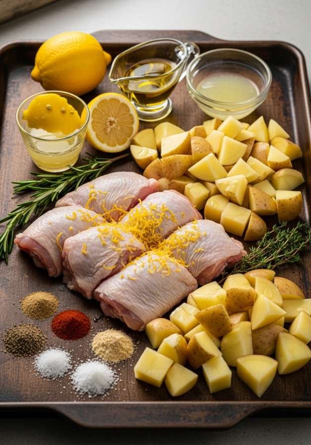 Ingredients for Lemon Pepper Chicken and Potatoes