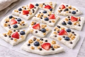 Frozen Yogurt Bark – My Favorite Healthy Freezer Treat 11 Break frozen yogurt bark into pieces after freezing