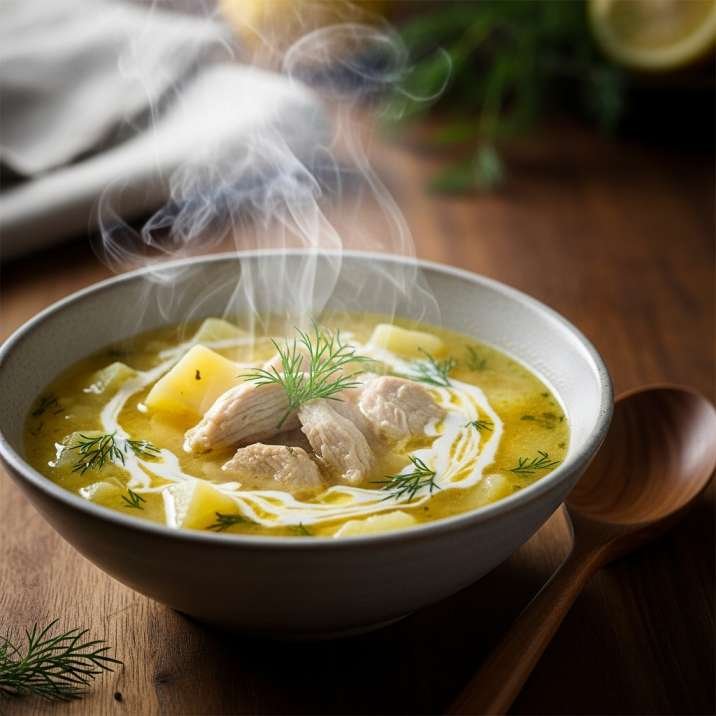 Chicken Potato Avgolemono Soup Recipe