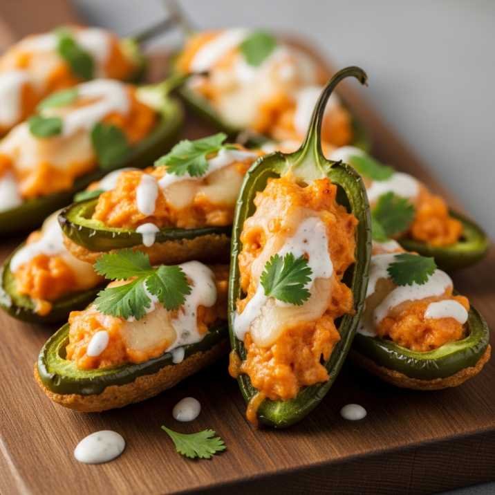 Double-Stuffed Buffalo Chicken Jalapeño Poppers Recipe