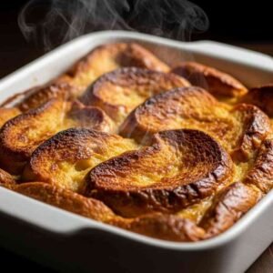 baked French toast casserole golden top