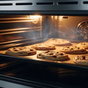 cookies baking in oven