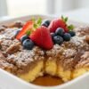 Barefoot Contessa Baked French Toast Casserole, close up