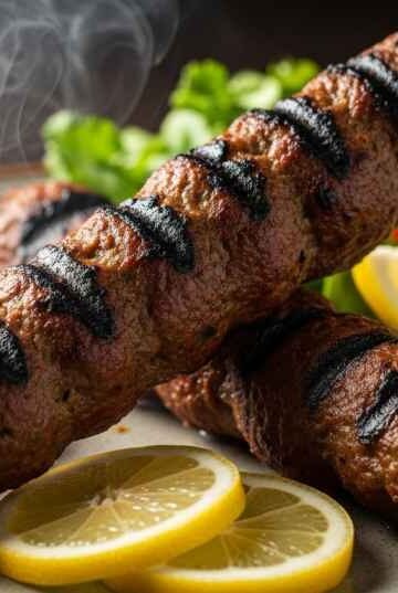 Juicy Bihari kabab made with Shan masala served with onions and chutney.