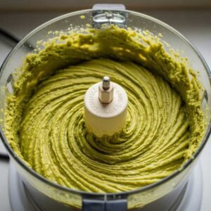 3-Ingredient Pistachio Ice Cream (Ultra Creamy) 9 blending pistachios into smooth paste