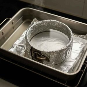 cheesecake water bath setup