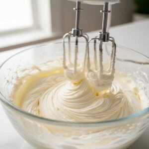 making cream cheese filling for donuts