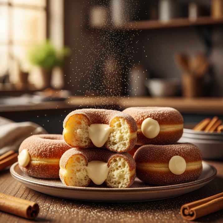 churro cheesecake donuts with creamy center