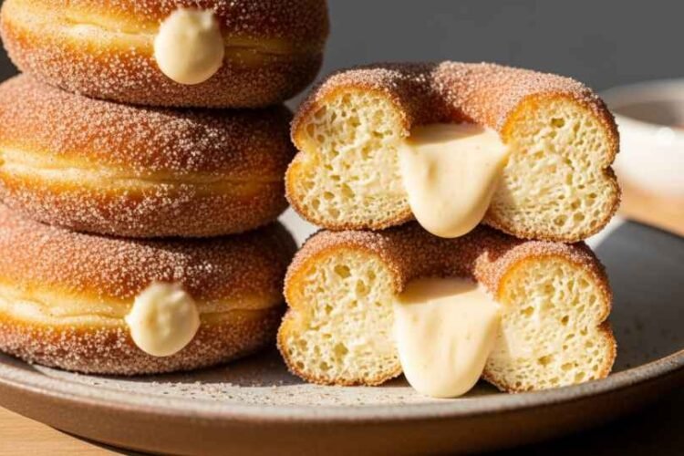churro cheesecake donuts with creamy filling