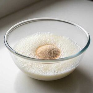 yeast activating in warm milk for donuts