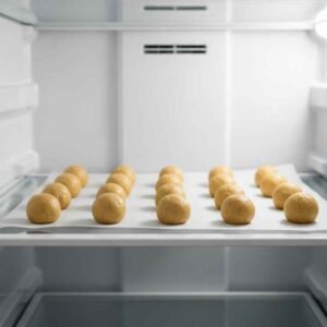 Churro Cheesecake Cookies Recipe 14 churro cheesecake cookie dough chilling in fridge