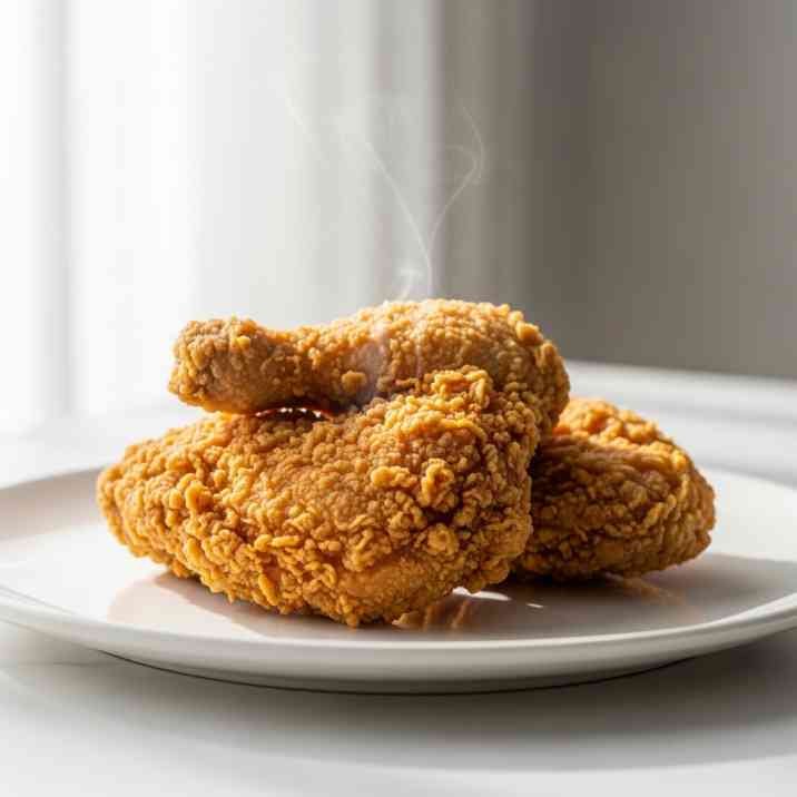 Los Pollos Hermanos Fried Chicken Recipe 19 Crispy fried chicken plated clean minimal style