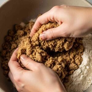 making crumb topping for casserole
