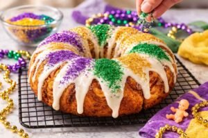 decorating king cake with colored sugar.jpg