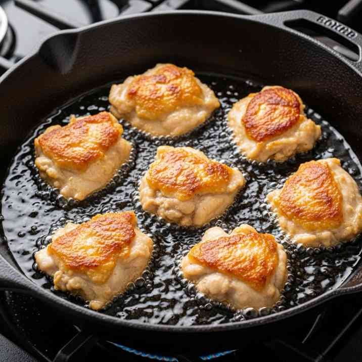 Los Pollos Hermanos Fried Chicken Recipe 6 Overcrowded pan causing uneven fried chicken cooking mistake