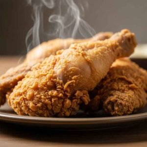 Los Pollos Hermanos Fried Chicken Recipe 18 Fried chicken resting after cooking before serving