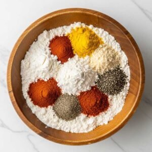 Los Pollos Hermanos Fried Chicken Recipe 12 fried chicken spice flour mix bowl