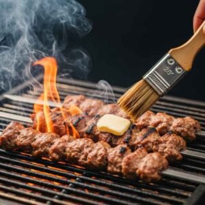 Bihari Kabab Recipe Shan Masala 9 grilling bihari kabab skewers.jpg