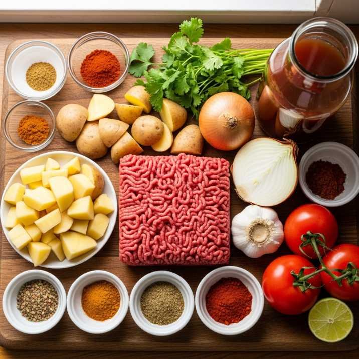 Mexican Soup with Ground Beef and Potatoes Recipe 3 Ingredients for Mexican soup with ground beef and potatoes