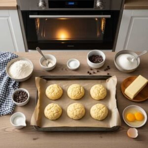 preheating oven and preparing baking tray for jersey mikes cookie recipe