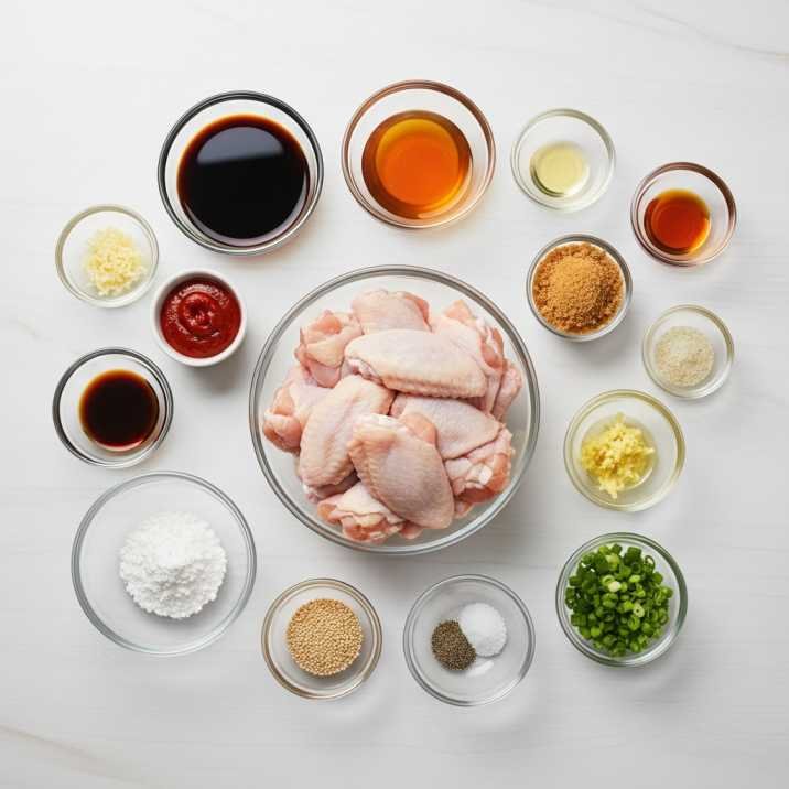 ingredients for korean sticky wings recipe