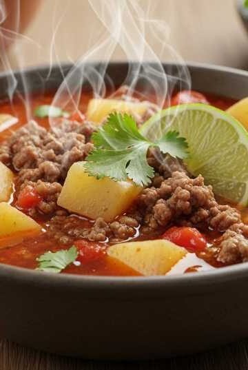 mexican soup ground beef potatoes feature