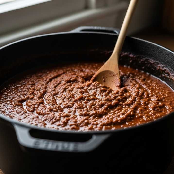 overcooked Texas chili too thick