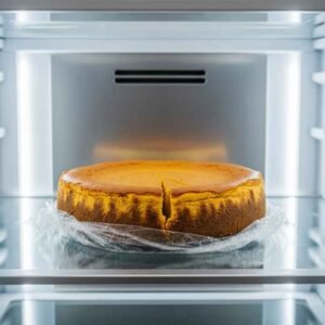 pumpkin cheesecake chilling in the fridge
