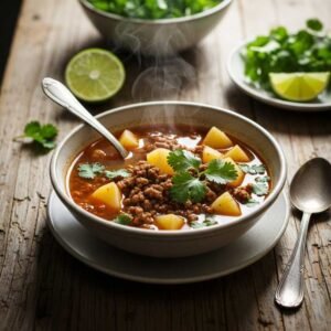 Mexican Soup with Ground Beef and Potatoes Recipe 17 served mexican soup