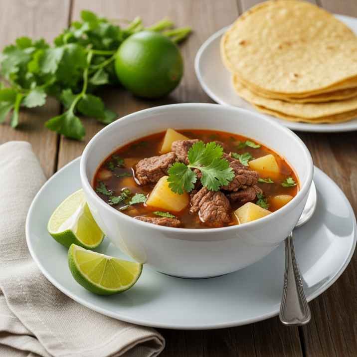 Mexican Soup with Ground Beef and Potatoes Recipe 9 Served Mexican soup with ground beef and potatoes