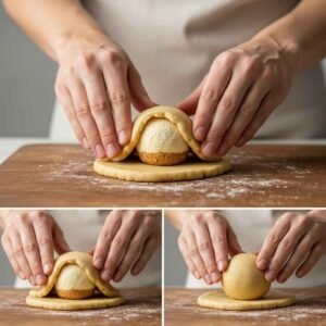 Churro Cheesecake Cookies Recipe 13 stuffing cheesecake filling into cookie dough