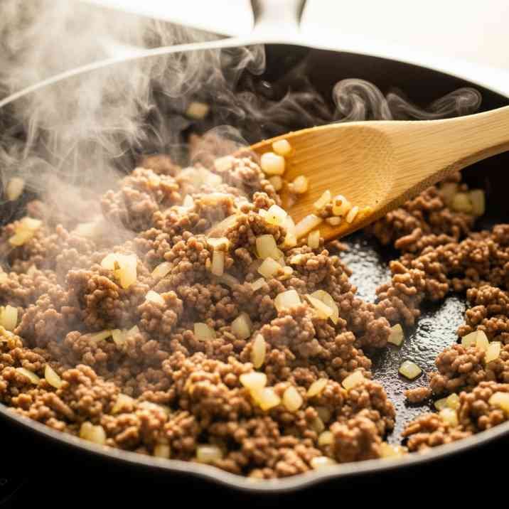 Homemade Alabama Hot Pockets Recipe You’ll Love 9 cooking meat filling for alabama hot pockets in pan