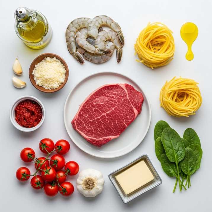 Best Calabrian Steak and Shrimp Bucatini Recipe (Easy & Creamy Pasta) 4 ingredients for calabrian steak and shrimp bucatini recipe