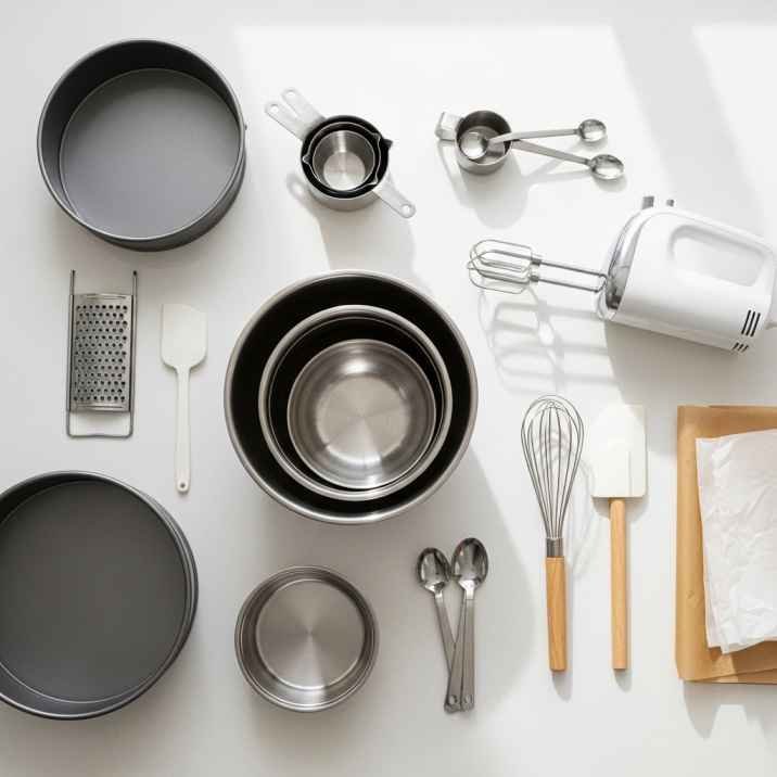 Best Saltgrass Carrot Cake Recipe – Ultra Moist Copycat Version 4 Baking equipment needed for carrot cake including bowls whisk and cake pans