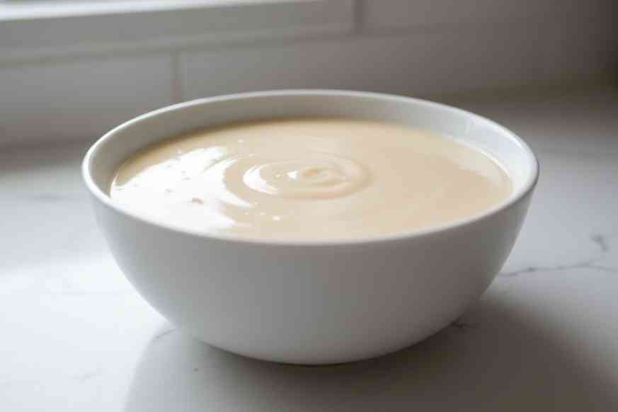 finished IHOP sauce in bowl after mixing and chilling