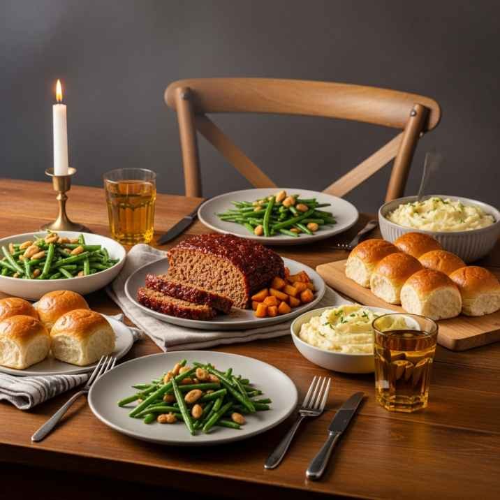 Golden Corral meatloaf recipe served on family dinner table with sides