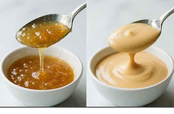 difference between runny and perfect IHOP sauce texture