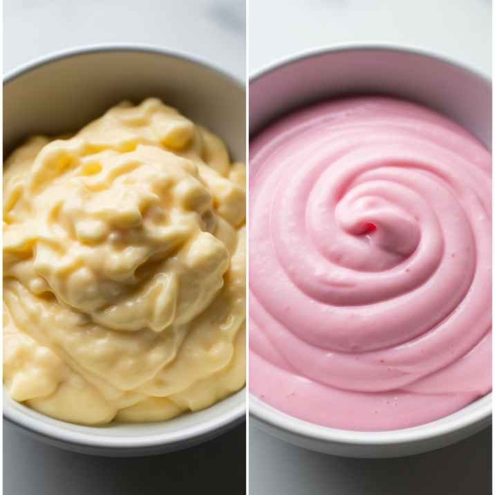 Easy Tubby Custard Recipe (Creamy Pink Dessert at Home) 10 lumpy vs smooth tubby custard texture comparison