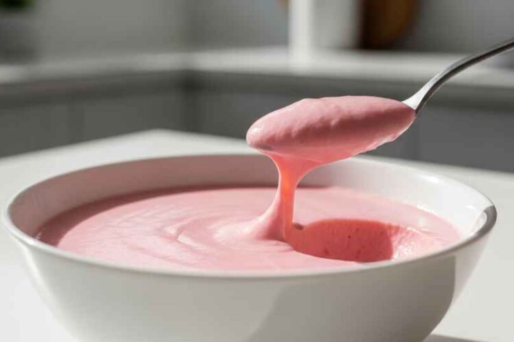 Easy Tubby Custard Recipe (Creamy Pink Dessert at Home) 1 tubby custard recipe creamy pink dessert with spoon