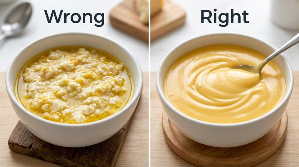 Comparison of grainy vs smooth cheese sauce for homemade mac and cheese