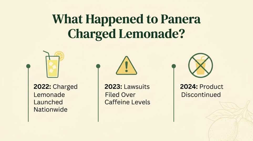 Panera Charged Lemonade Recipe: How I Finally Made a Safer, Better Version at Home 4 Editorial graphic explaining why Panera Charged Lemonade was discontinued in 2024 following lawsuits over high caffeine content