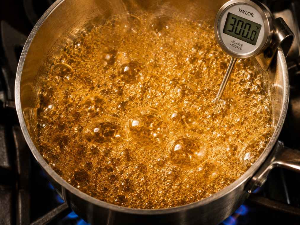 sugar boiling to the hard crack stage for the cannabis hard candy recipe
